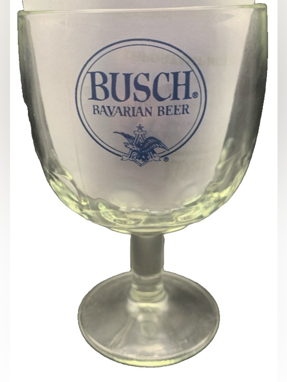 Vintage Busch Bavarian Beer Dimpled Beer Glass Chalice Anheuser Busch Stemmed